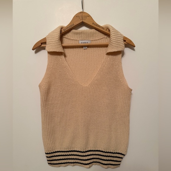 Evereve Cream Knit Collared Sweater - Picture 2 of 8